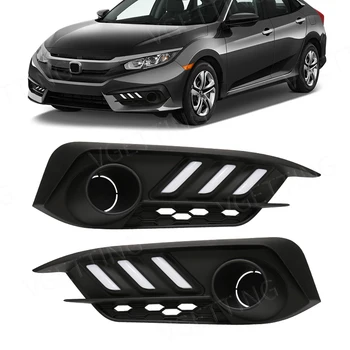Pre Honda Civic 2016 2017 2018 Dual-farebné Led Svetlá pre Denné svietenie S Turn Signál Predný Nárazník Auta, Auto Jazdy Príslušenstvo