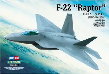 Hobbyboss 1/72 80210 Rozsahu F-22A Raptor Model Auta