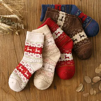Vianočný Darček Ponožky Zimné Roztomilý Vlna 3D Dámy Blázon Ponožka Žena Tepelnej Teplé Zvierat Vianoce Ponožky Hot Predaj dámske Ponožky Lady