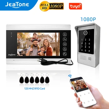 JeaTone 1080P Tuya Video Zvonček Video Interkom Kód Klávesnica pre dome s RFID Kartu, Detekcia Pohybu, a Nočné Videnie Kamery