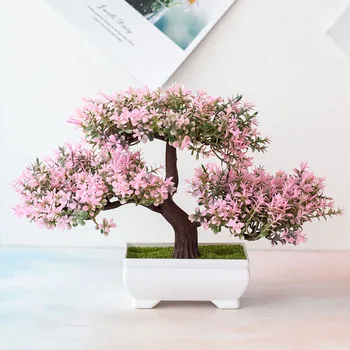 Umelé Rastliny Bonsai Malý Strom Hrniec Falošné Rastliny, Kvety, Črepníkové Ozdoby Pre Domáce Izba Stôl Dekorácie Hotel Garden Dekor