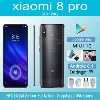 Xiao Mi 8 PRO redmi mobilné Smartphone Snapdragon 845 mobilný telefón odtlačkov prstov plnenie 18W globálna verzia plná netcom android