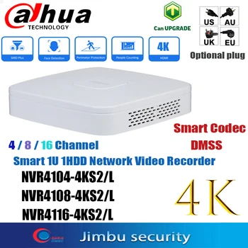 Dahua 4K NVR 4 Kanál NVR4104-4KS2/L NVR4108-4KS2/L NVR4116-4KS2/L 1HDD P2P 1VGA 1HDMI CCTV Network Video Recorder Viacjazyčný
