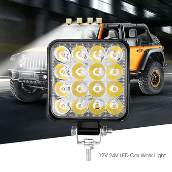 48W LED Pracovné Svetlo Bar Pozornosti 12V Offroad Hmlové Svetlo Pre Truck Offroad 4X4 4WD Auto, SUV ATV DRL Žiarovky Svetlometu