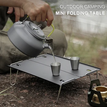 Mini Skladací Stôl Hliníkový Outdoor Camping Piknik Domácnosti Prenosný Písací Stôl Ultralight Skladací Stôl Piknik Cestovných Rybársky Nástroj