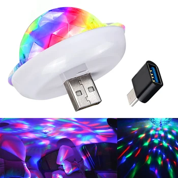 1x Univerzálny Nový USB Disco Svetlá LED Magic Dj Svetlo Nočné Osvetlenie, Stage svetelný Efekt Ľahkého Micro USB Crystal Disco Ball Svetlá