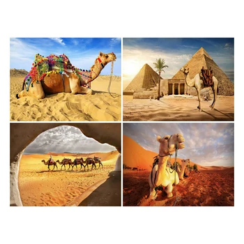 LZAIQIZG 5D Plné Námestie Diamond Maľovanie Púštnej Krajiny, Steny Výzdoba Diamond Výšivky Mozaiky Camel Cross Stitch Remeselníci