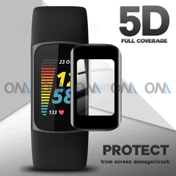 5D Ochranná Fólia Pre Fitbit Poplatok 5 4 3 Inšpirovať HR Zmysel Naopak 3 2 Luxe Smart Hodinky Plné Pokrytie Screen Protector (Nie Sklo)